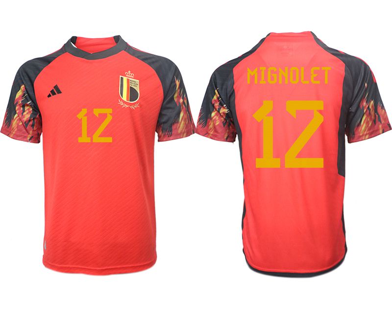 Men 2022 World Cup National Team Belgium home aaa version red 12 Soccer Jerseys